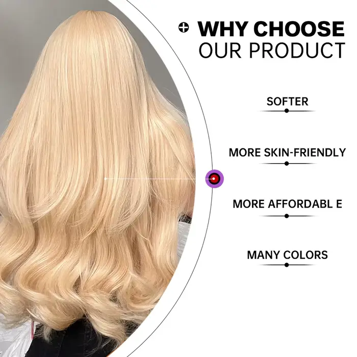 GEMMA-Perruques Synthétiques Ondulées avec Frange pour Femme, Perruque Longue, Blond Clair, Vague Na