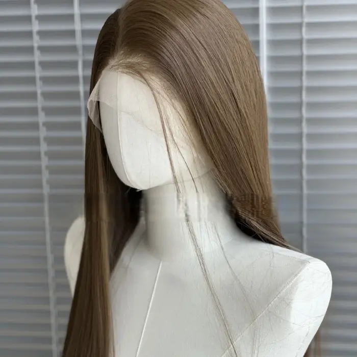 Perruque Lace Front Wig synthétique marron 26 pouces
