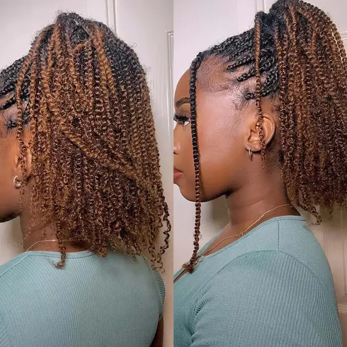 1BT30 # Extensions de cheveux humains bouclés afro ombrés en vrac sans trame