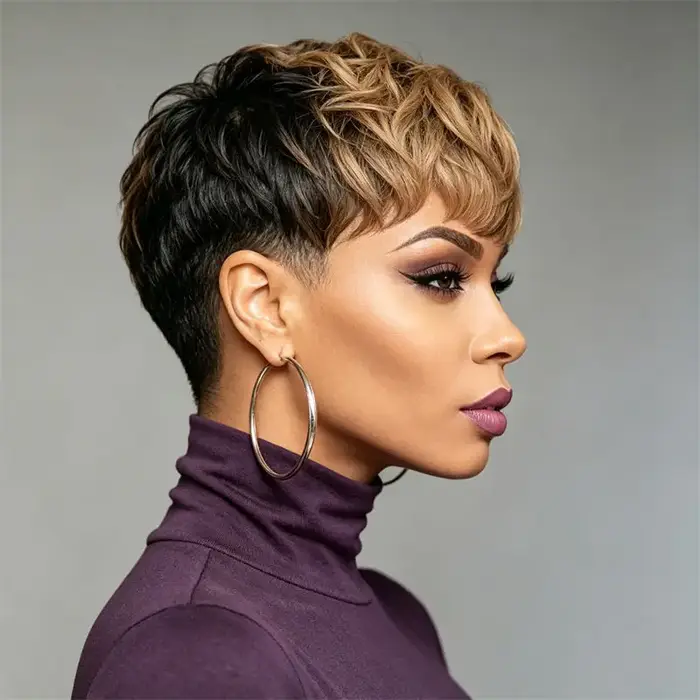 Perruque Pixie Cut en cheveux humains