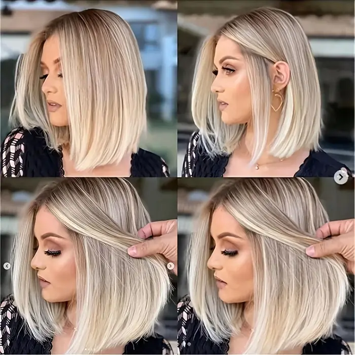 Perruque synthétique mixte Blonde BoBo Head