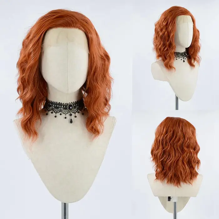 Bernardo-Perruque Synthétique Courte avec Lace Frontale pour Femme