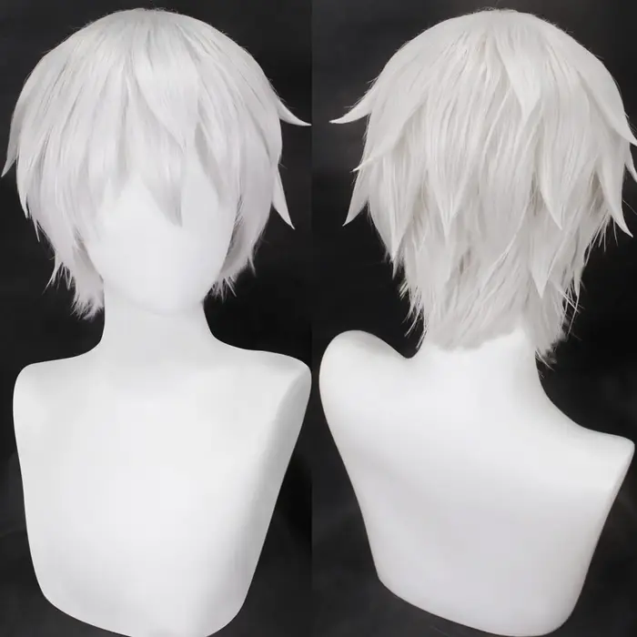 Perruque noire pour hommes et femmes, perruque courte noire pour Cosplay, perruque superposée, perru