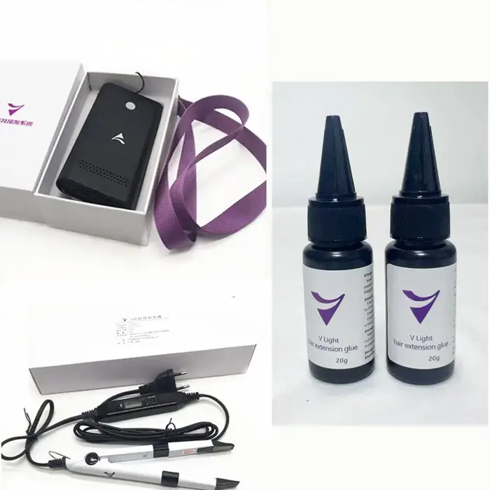 V Light Extension de cheveux colle transparente 20g Invisible séchage rapide adhésif en 5 secondes pour Extensions