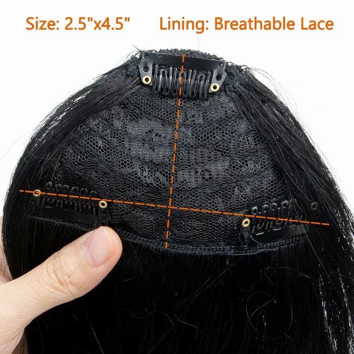 Frange de cheveux humains coupe émoussée 3D