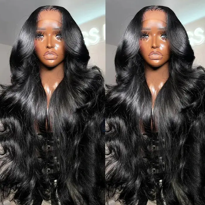 Perruque Lace Frontal Wig Body Wave brésilienne naturelle, cheveux naturels, Transparent, 13x4, 13x6