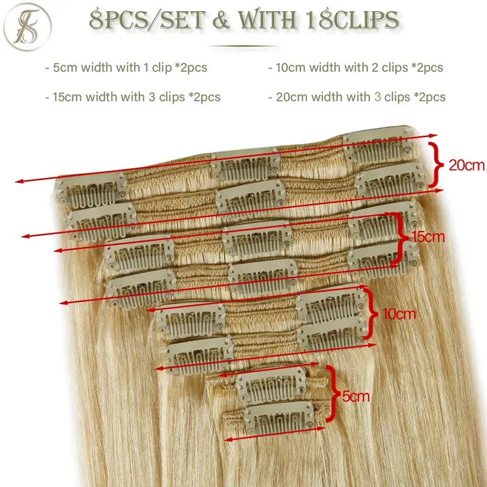 Extensions de Cheveux Naturels Lisses à réinitialisation