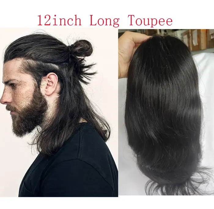Prothèse capillaire de 12 pouces pour hommes
