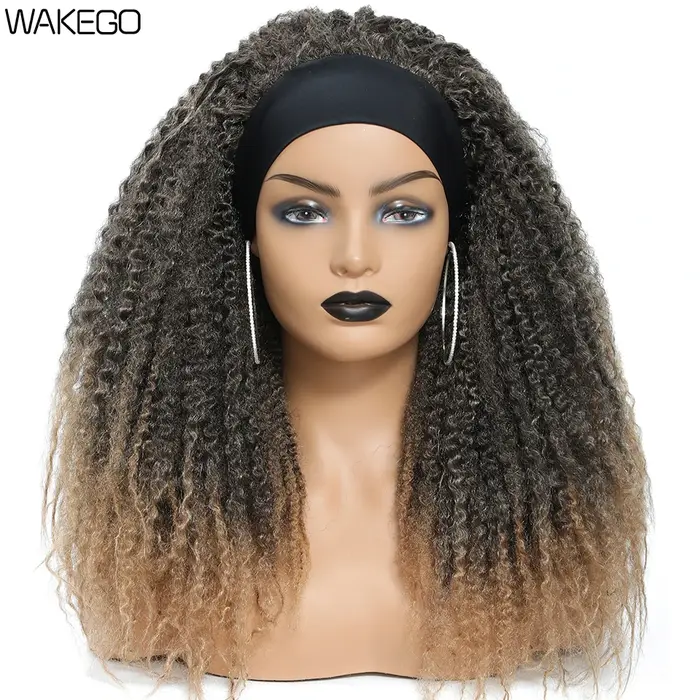Wakego Afro crépus Marley torsion perruque noir Ombre brun cheveux