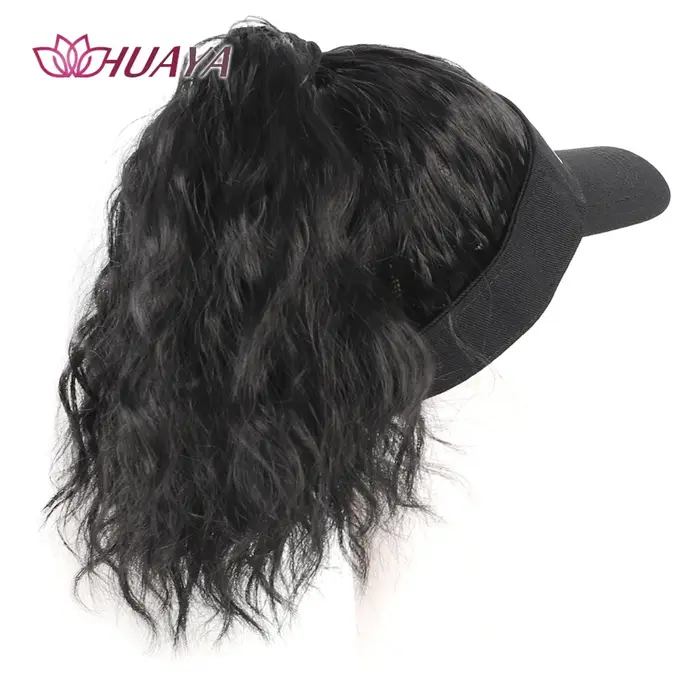 Extensions de cheveux synthétiques dames bouclés queue de cheval perruques chapeau connecté couvre-tête casquette à