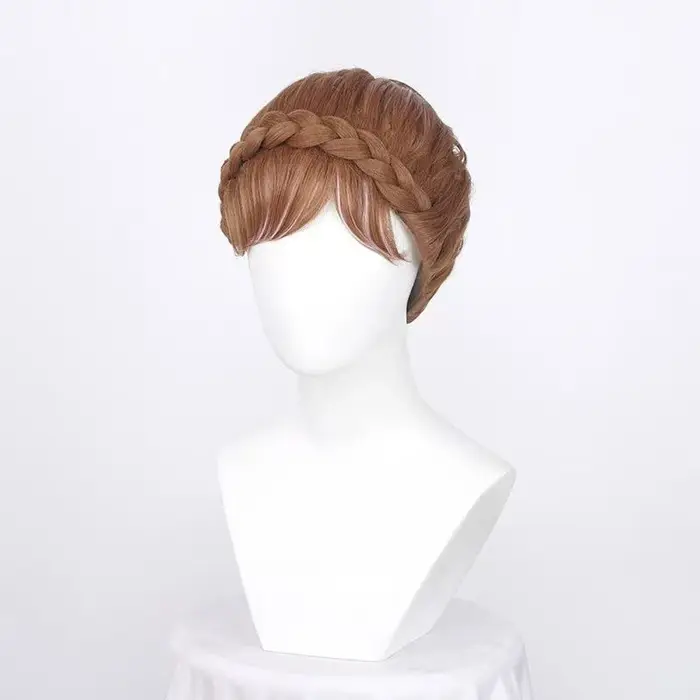 Perruque synthétique courte de cosplay Princesse Anna