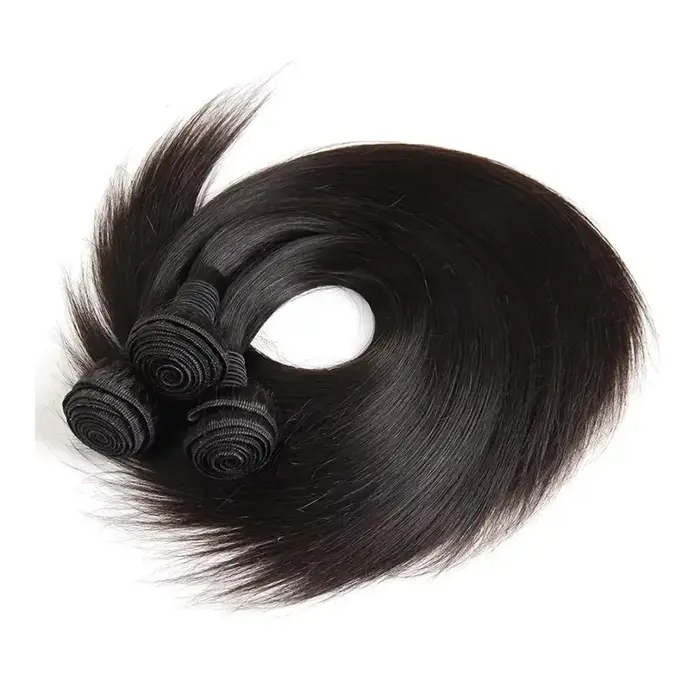 Lot de 3 ou 4 mèches de cheveux humains vierges brésiliens lisses comme des baguettes, 30 à 40 pouce