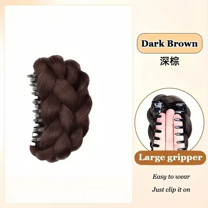 Postiche synthétique élégante pour chignon, pince à griffe ovale, accessoire pour chignon haut pour 