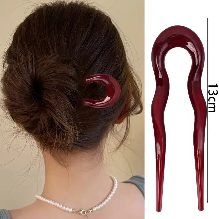 Pince à cheveux torsadée française en acétate, épingle à cheveux ondulée en forme de U, Vintage, coq