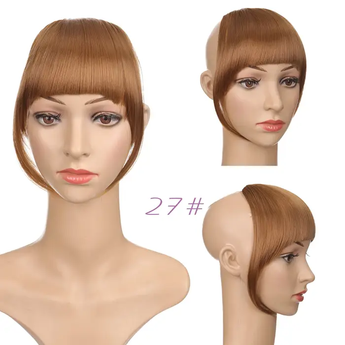 Extensions de cheveux à franges noires à clipser