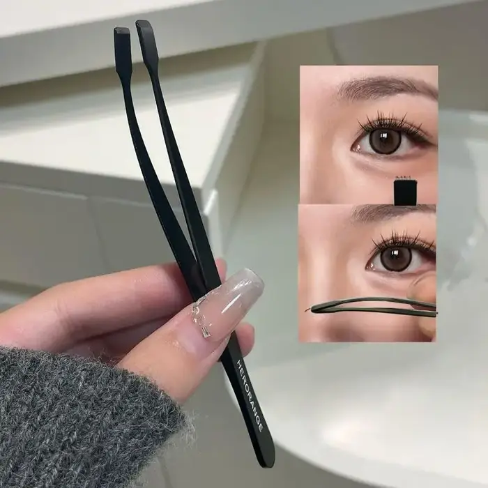 Pince à épiler en acier inoxydable pour faux cils, extensions de cils, épilation, applicateur de cil