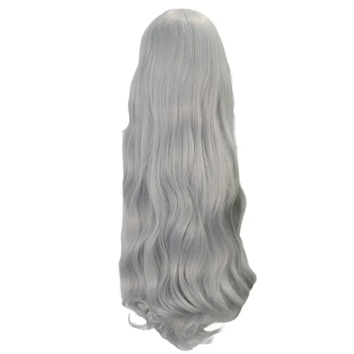 Argalia Cosplay perruque 77 cm Anime fille argent longue bandeau bouclé avec frange perruques synthétiques Halloween fête Costume accessoires