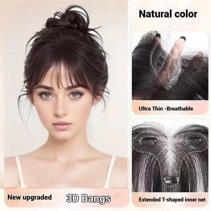 Frange de cheveux humains améliorée pour femmes