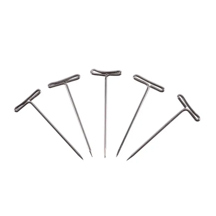 100 pièces T-PINS (40mm) pour perruque sur tête en mousse Style T broche aiguille Mannequin tête Typ