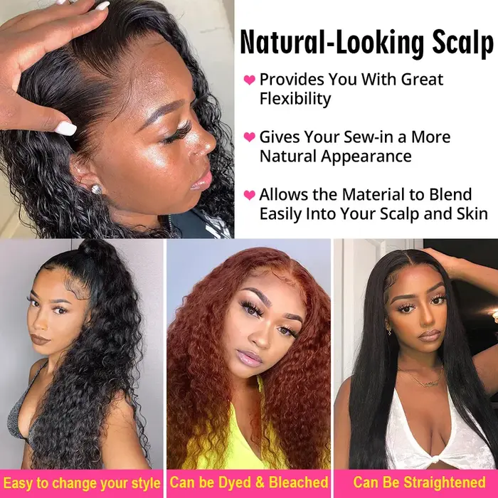 Perruque Lace Front Wig Deep Wave brésilienne naturelle-ALIPEARL, 13x4, pre-plucked, avec baby hair,