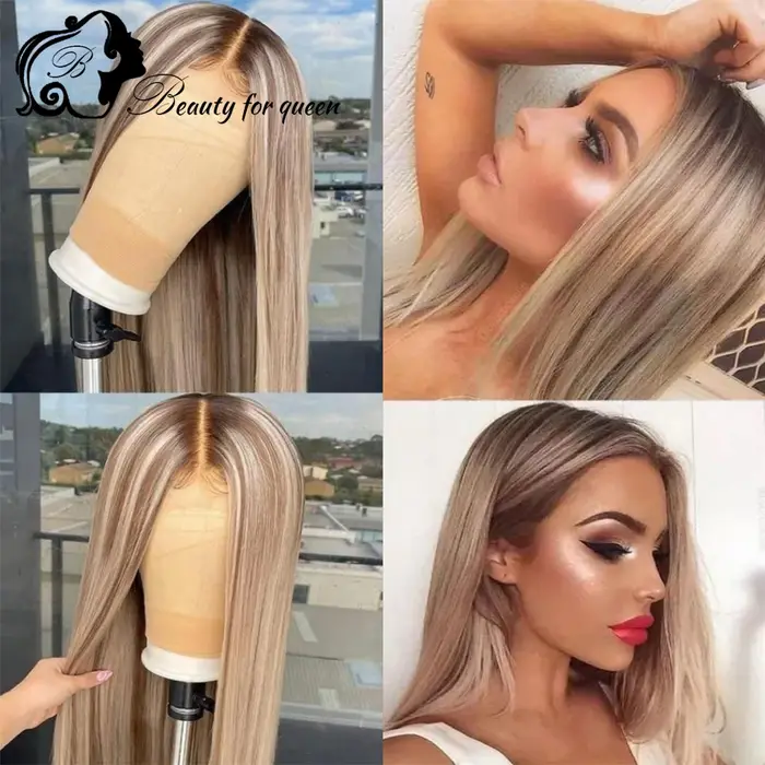 # Perruque Bob 6/60 en cheveux humains, Lace Front transparente 13x4, haute densité, cheveux raides,