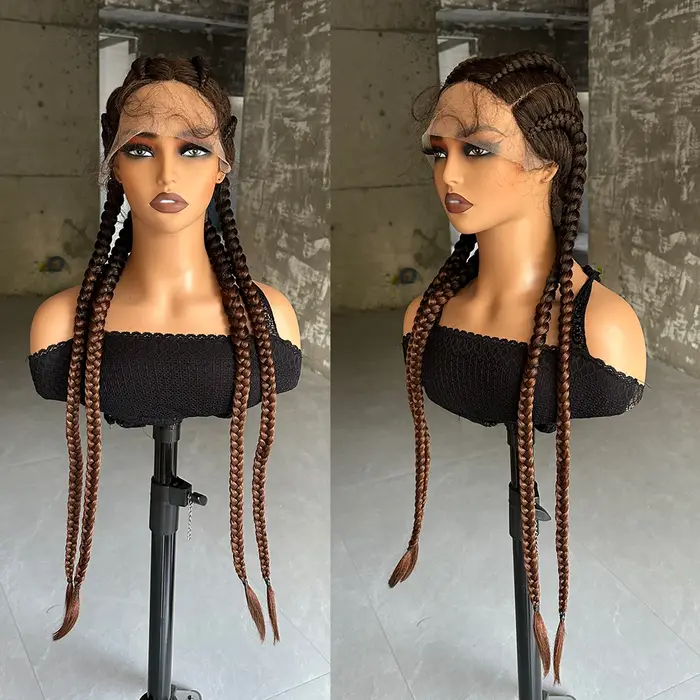 Perruque Lace Front Wig synthétique tressée avec cheveux de bébé