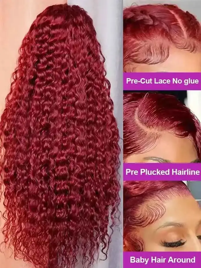 99J bordeaux 250 densité 13x4 HD dentelle avant perruques cheveux humains vin rouge 30 pouces vague 