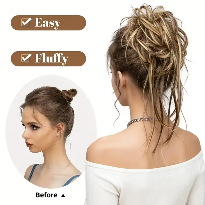 Perruque synthétique, extension de cheveux longs bouclés