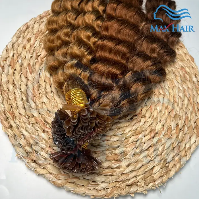 Extensions de cheveux humains à pointe en U en kératine