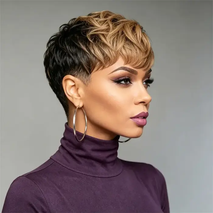 Perruque Pixie Cut en cheveux humains