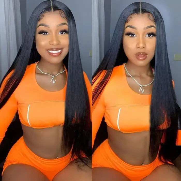 Perruques de cheveux humains frontales en dentelle transparente HD 13X6 perruques de cheveux humains