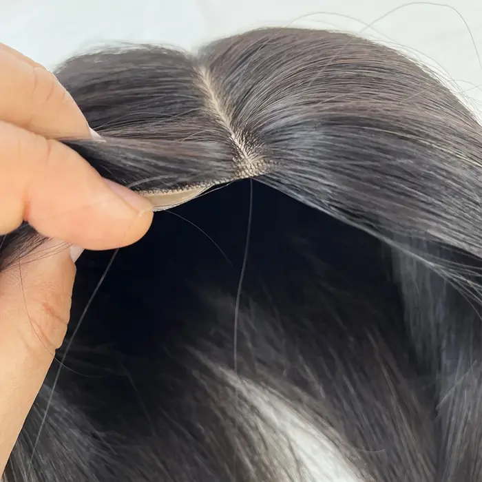15X17 cm Base en soie femmes Topper avec 4 Clips en postiche malaisie vierge cheveux humains toupet
