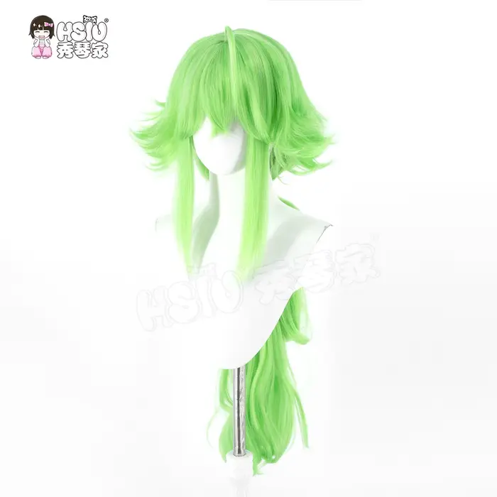 N Cosplay perruque fibre synthétique perruque 「HSIU」 80Cm herbe vert longue perruque + bonnet de per