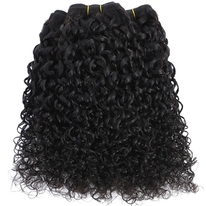Tissage en lot brésilien naturel Remy bouclé Pixie 12A, Extensions de cheveux naturels bruts pour fe