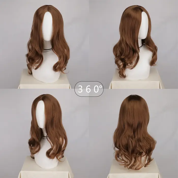 Perruque de Cosplay d'halloween à cheveux longs ondulés