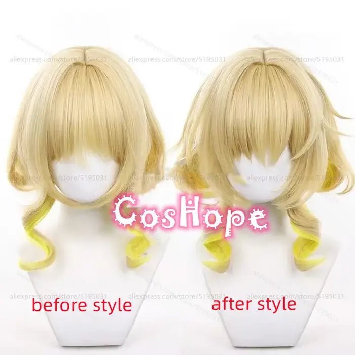 Hbackpack Aglaea-Perruque Cosplay Synthétique Courte Bouclée