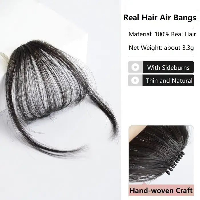 100% vrais cheveux humains pince sur frange pour les femmes cheveux vaporeux Air frange frange avec