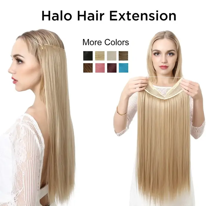 Extensions de cheveux naturels à clipser avec fil invisible