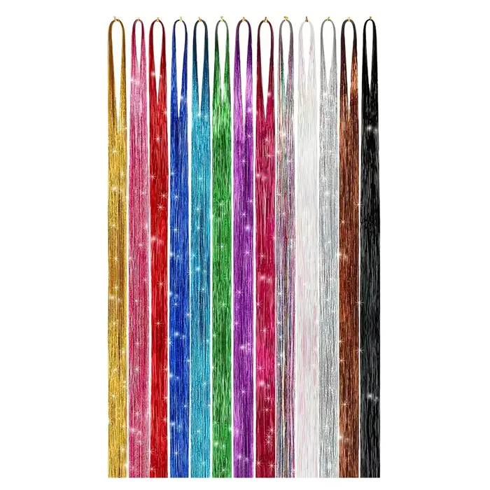 Kit de guirlandes de cheveux 13 couleurs Extensions de cheveux scintillantes accessoires de cheveux 