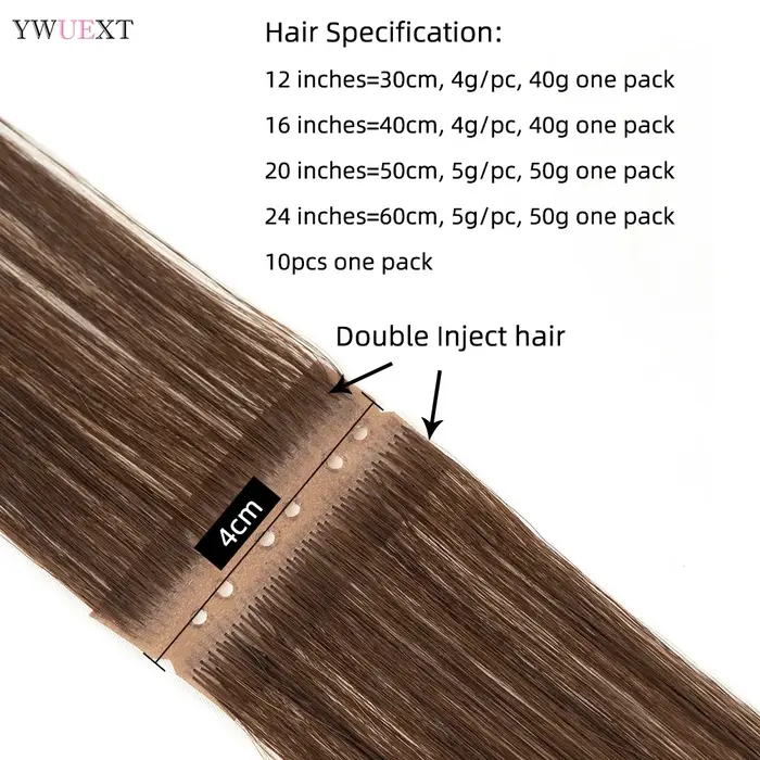 Extensions de cheveux invisibles à double onglets