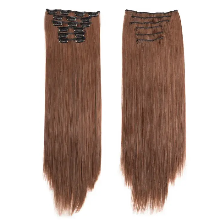 Extensions de Cheveux Synthétiques Longs et Lisses