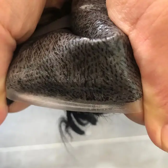 20MM bouclés mâle prothèse Super Durable pleine peau mince PU Injection toupet 100% perruques de che