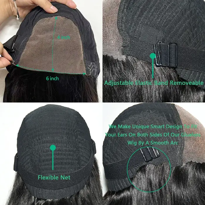 Perruque Brésilienne Ondulée Sans Colle, Cheveux Naturels, Prêt à vitation, 6 Tages, 30 Pouces, Préd