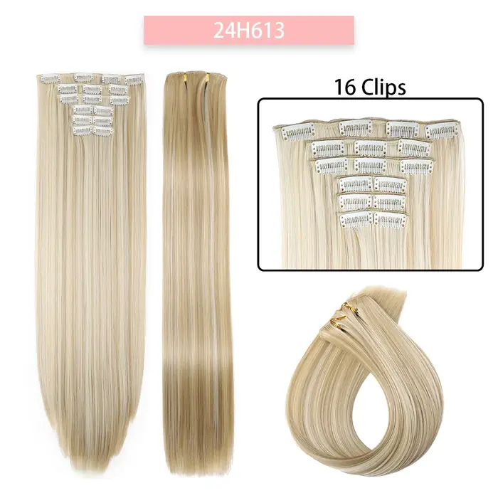 Extensions de Cheveux Synthétiques Longs et Lisses