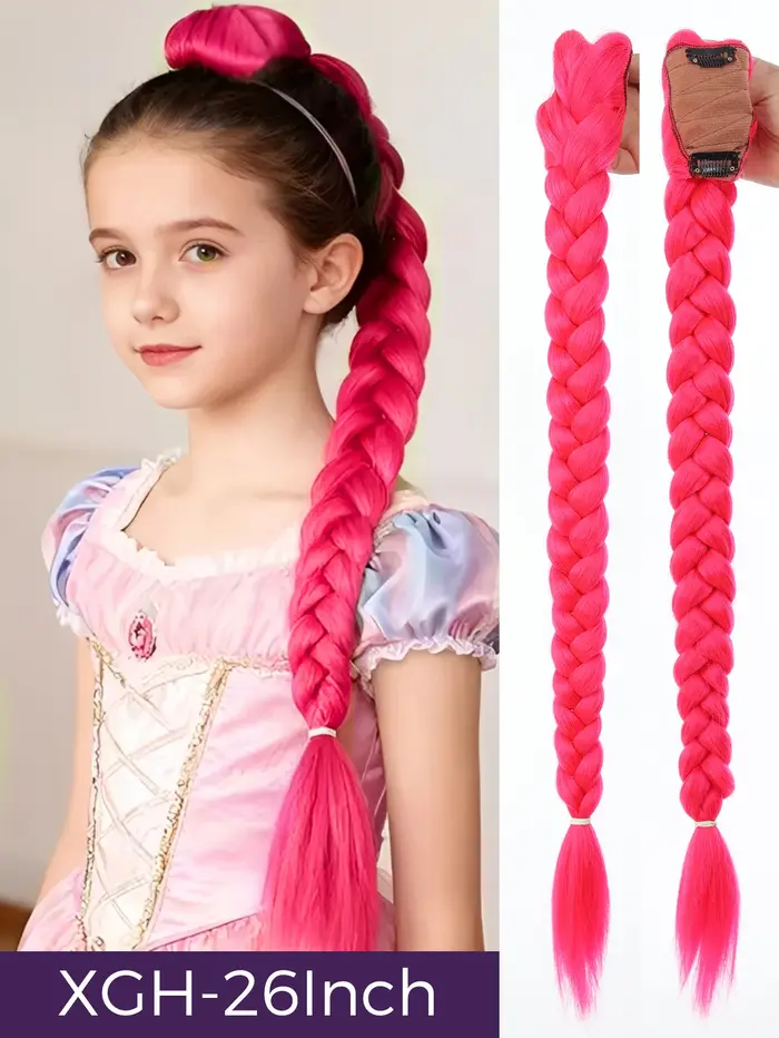 Queue de cheval synthétique longue de 26 pouces avec clips
