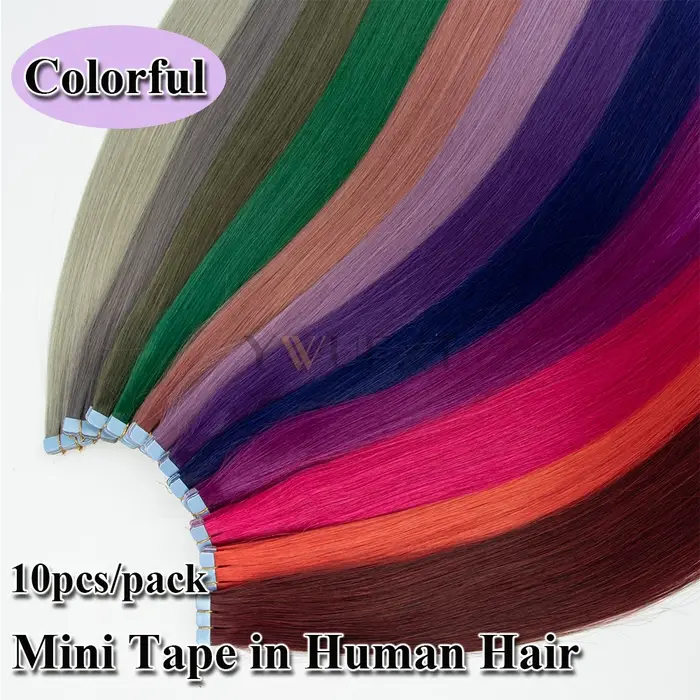 Mini bande de cheveux humains de 12 à 20 pouces