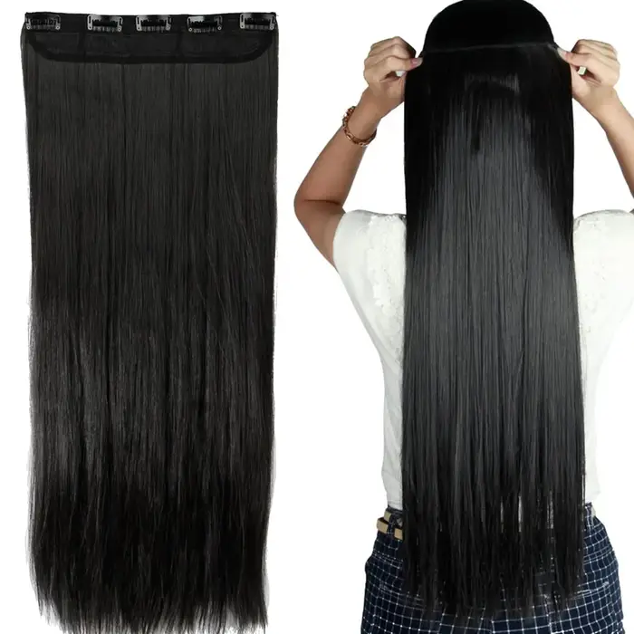 100% Clips brésiliens en une seule pièce Extension de cheveux naturel droit Remy