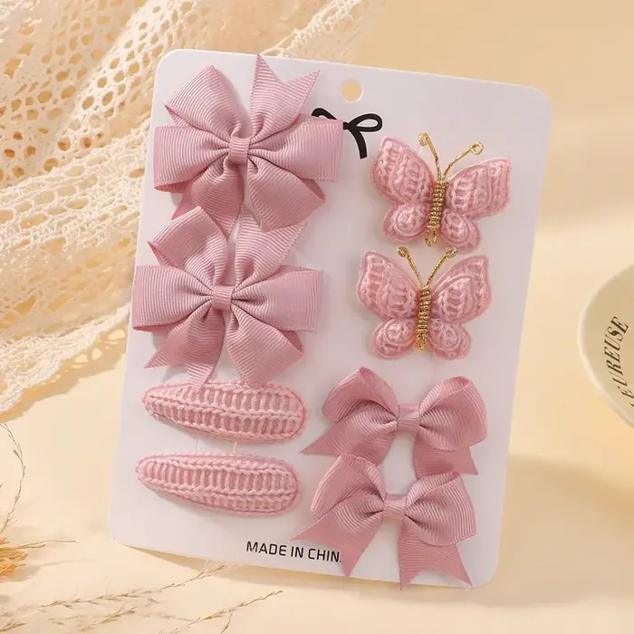 Pinces à cheveux papillon mignonnes faites à la main et ensemble de clips BB pour bébés filles, Barr