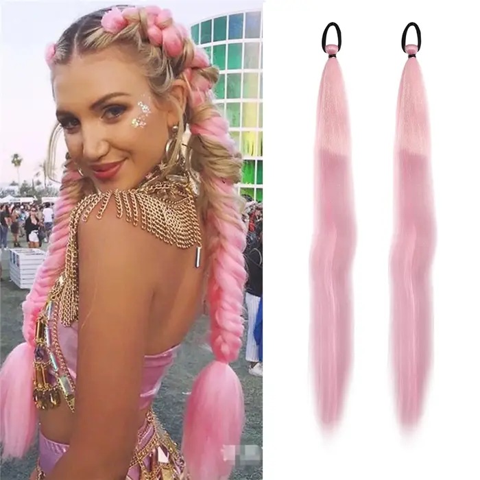 Nouvelles extensions de cheveux tressées colorées style Kpop