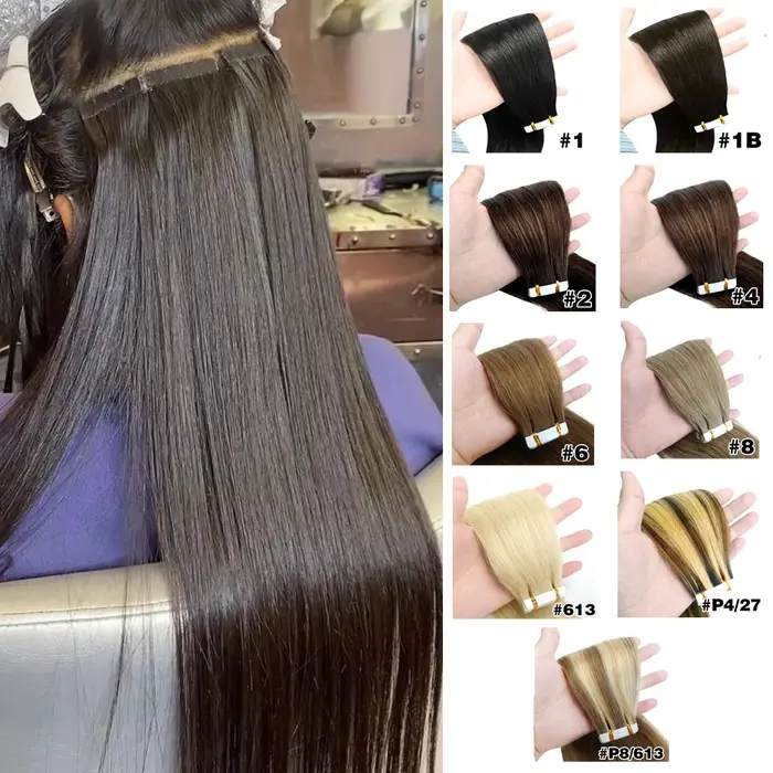 Extensions de cheveux à bandes adhésives